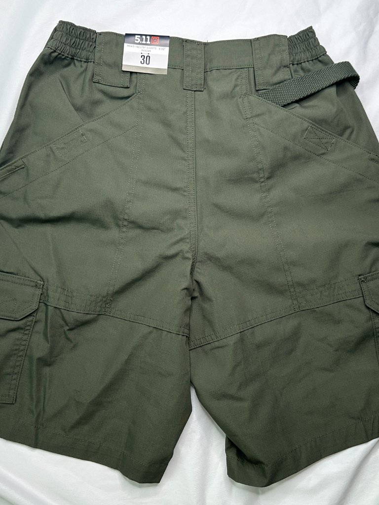 5.11 Tactile Shorts Mens 30 Cargo Green Elastic-Waist-Sides Zipper Nwt — image 2 of 8